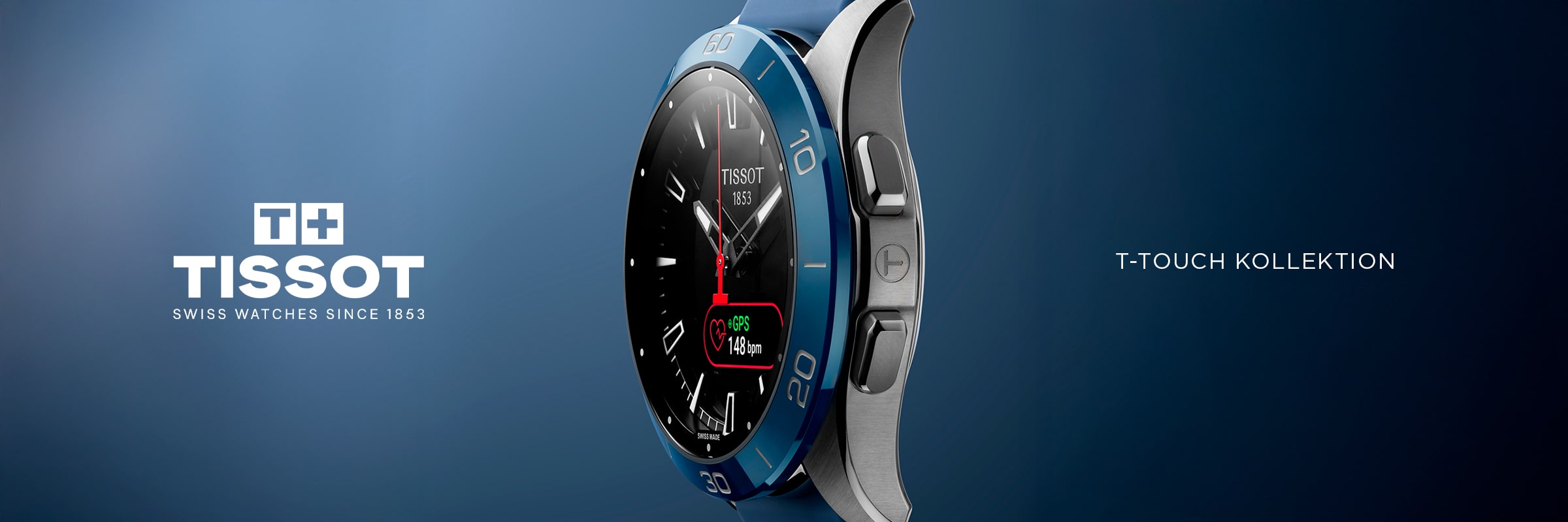 2025 © TISSOT Eine Nahaufnahme einer Tissot T-Touch Uhr.